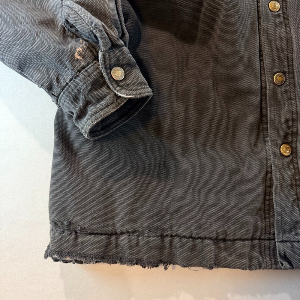 Vintage Anchor Blue Men's Quilted Work Jacket Black Canvas Size L - Picture 7 of 12